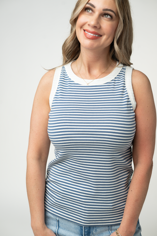 IN STOCK Classic Tank - Blue and White FINAL SALE