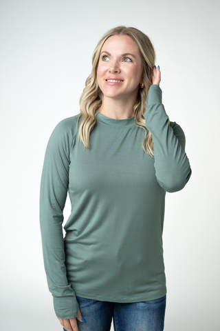 IN STOCK Blair Long Sleeve Top - Dusty Jade