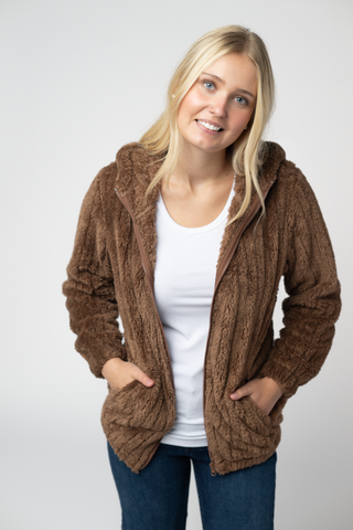 IN STOCK Cozy Sherpa Fullzip - Mocha