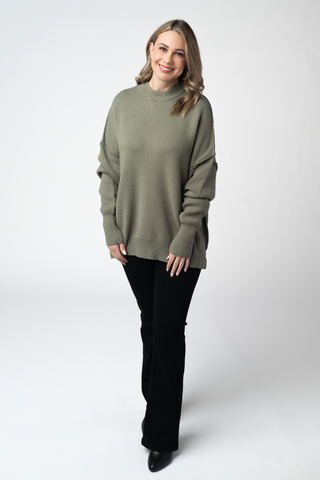 IN STOCK Aurora Cozy Sweater - Light Olive