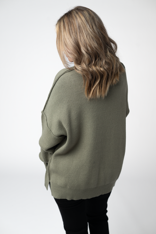 IN STOCK Aurora Cozy Sweater - Light Olive