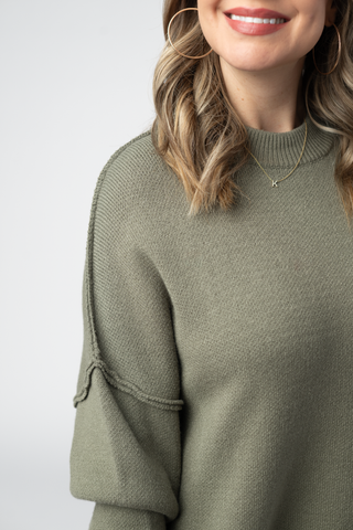 IN STOCK Aurora Cozy Sweater - Light Olive
