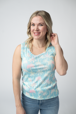 IN STOCK Ava Tank - Aqua Palm
