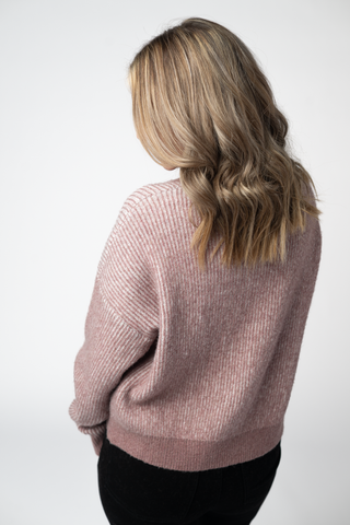 IN STOCK Josie Cozy Crew Sweater - Dusty Rose