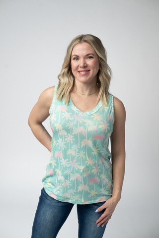 IN STOCK Noelle Tank - Aqua Palm
