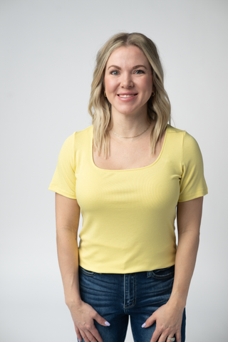 IN STOCK Short Sleeve Alyssa Top - Yellow FINAL SALE