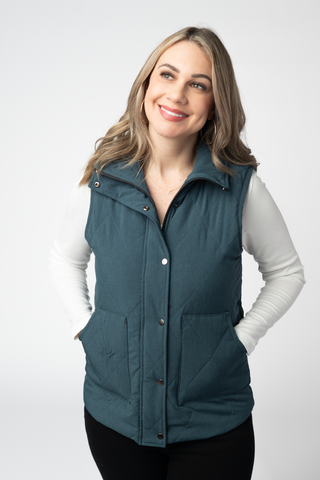 09.09 EN ROUTE Remy Zip Up Vest - Teal