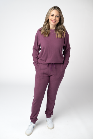 09.09 EN ROUTE Corrine Joggers - Plum