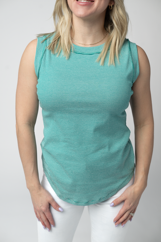 IN STOCK Morgan Micro Striped Tank - Jade