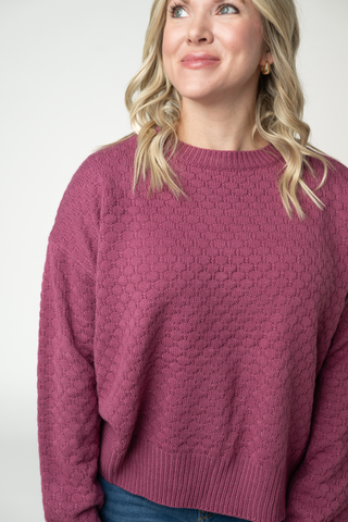 IN STOCK Gianna Pullover Sweater - Raspberry