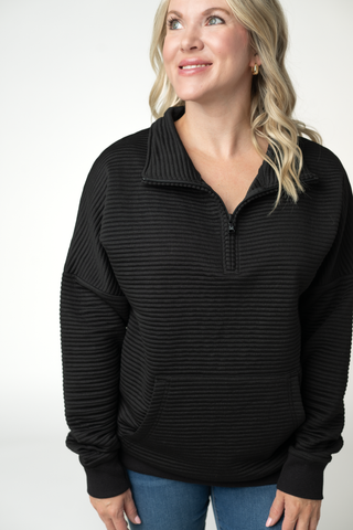 IN STOCK Tatum Quarter Zip - Black