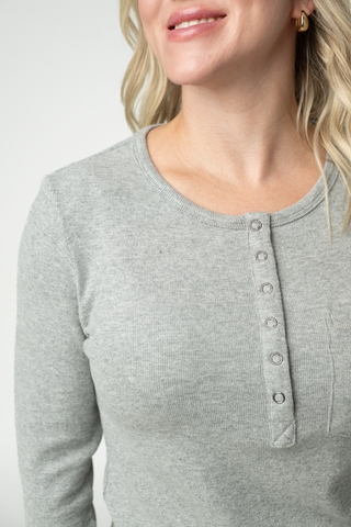IN STOCK Georgia Long Sleeve Top - Light Grey