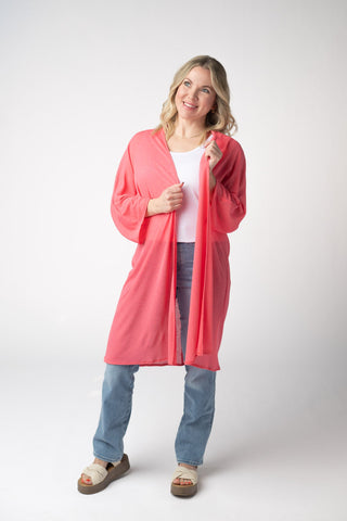 IN STOCK Ellie Cover-Up Kimono - Sunkissed Coral