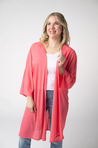 IN STOCK Ellie Cover-Up Kimono - Sunkissed Coral