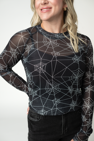 IN STOCK Blair Mesh Long Sleeve Top - Webs
