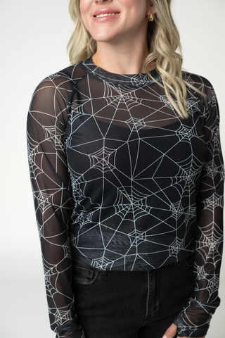 IN STOCK Blair Mesh Long Sleeve Top - Webs