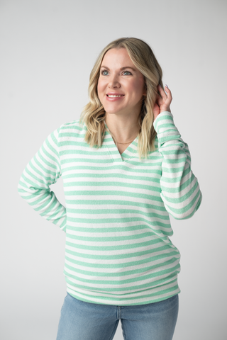 IN STOCK Amelia Striped Hoodie - Green