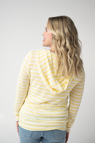 IN STOCK Amelia Striped Hoodie - Lemon FINAL SALE