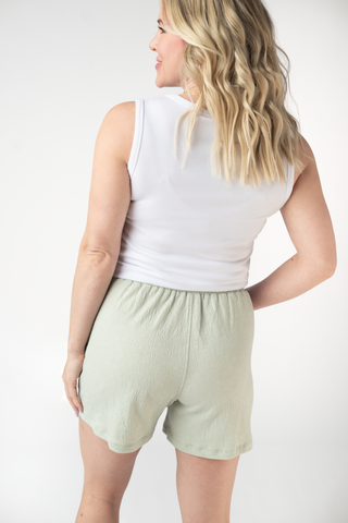 IN STOCK Candice Crinkle Shorts - Light Green