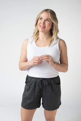 IN STOCK Candice Crinkle Shorts - Charcoal