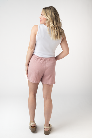 IN STOCK Candice Crinkle Shorts - Dusty Rose