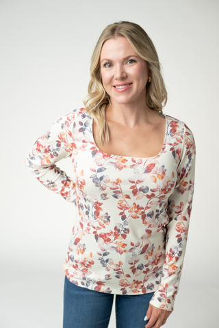 IN STOCK Alyssa Long Sleeve Top - Autumn Watercolor