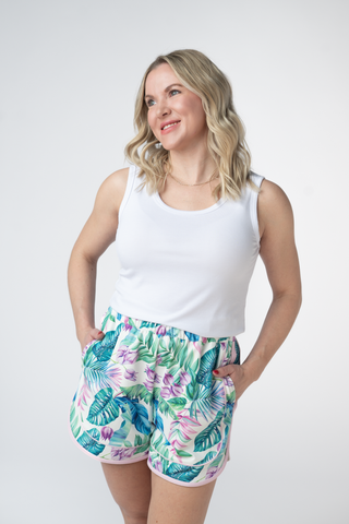 IN STOCK Dolphin Shorts - Tropical Leaf