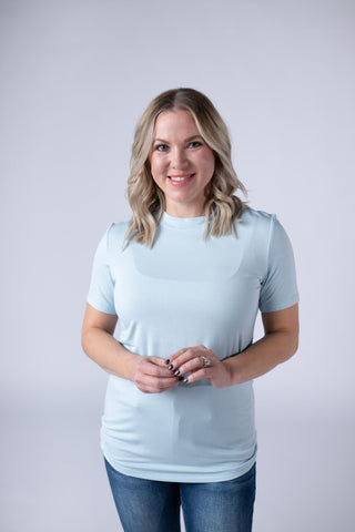SOLD OUT Blair Short Sleeve Top - Sky Blue FINAL SALE