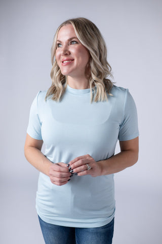 SOLD OUT Blair Short Sleeve Top - Sky Blue FINAL SALE