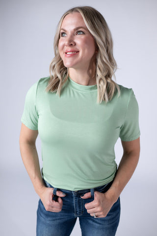 IN STOCK Blair Short Sleeve Top - Sage FINAL SALE