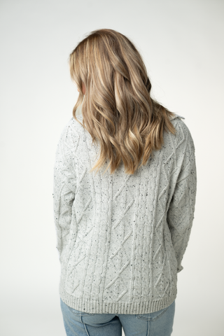 IN STOCK Confetti Dot Cable Cardigan Jacket - Grey