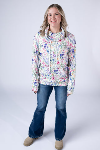 IN STOCK Soft Funnel Neck - Cottage Floral FINAL SALE
