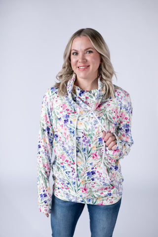 IN STOCK Soft Funnel Neck - Cottage Floral FINAL SALE