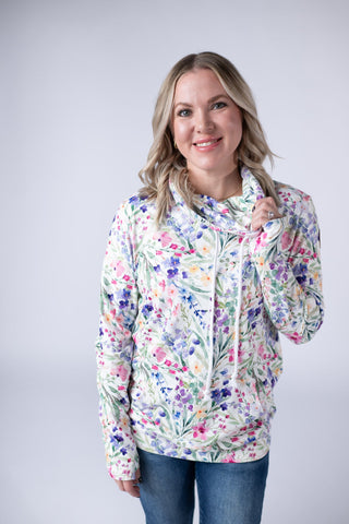 IN STOCK Soft Funnel Neck - Cottage Floral FINAL SALE