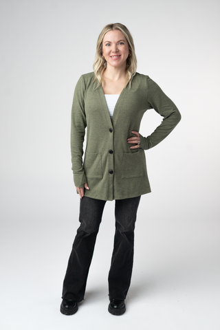 IN STOCK Cori Cardigan - Heathered Olive