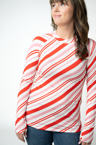 IN STOCK Blair Long Sleeve Top - Candy Cane