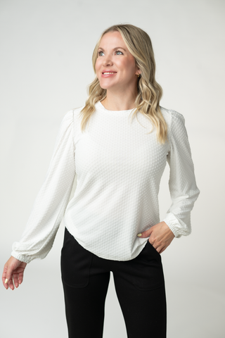 IN STOCK Miranda Dot Top - White