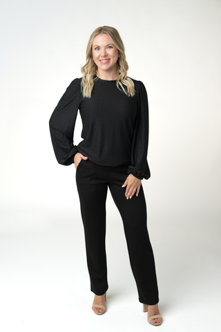 IN STOCK Miranda Dot Top - Black
