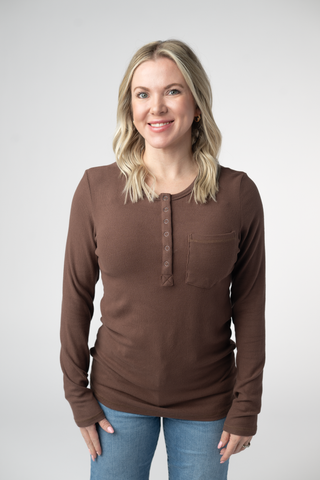 IN STOCK Georgia Long Sleeve Top - Brown