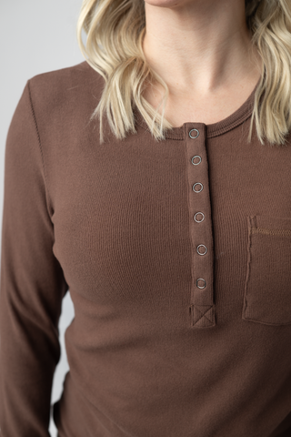 IN STOCK Georgia Long Sleeve Top - Brown
