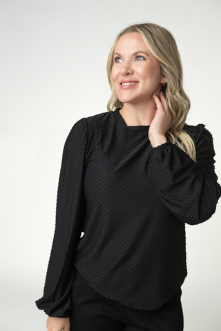 IN STOCK Miranda Dot Top - Black