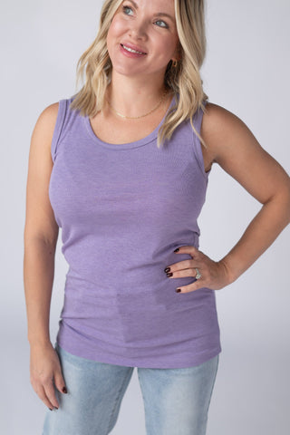 IN STOCK Ava Tank - Heathered Lavender FINAL SALE