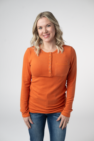 08.21 EN ROUTE Georgia Long Sleeve Top - Pumpkin Spice
