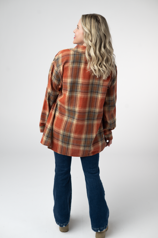08.21 EN ROUTE Tunic Plaid Top - Pumpkin Plaid