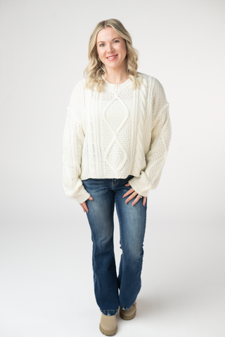 RTS Cable Knit Sweater - Ivory