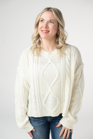 RTS Cable Knit Sweater - Ivory