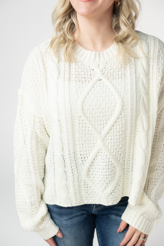 RTS Cable Knit Sweater - Ivory
