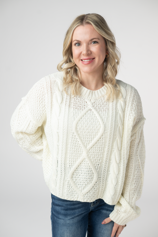 RTS Cable Knit Sweater - Ivory