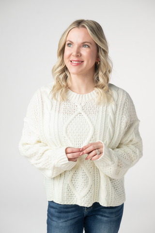 RTS Cable Knit Sweater - Ivory
