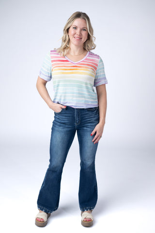 IN STOCK Sophie Top - Rainbow Stripes FINAL SALE